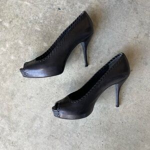 Gucci Black Peep-Toe Heels
